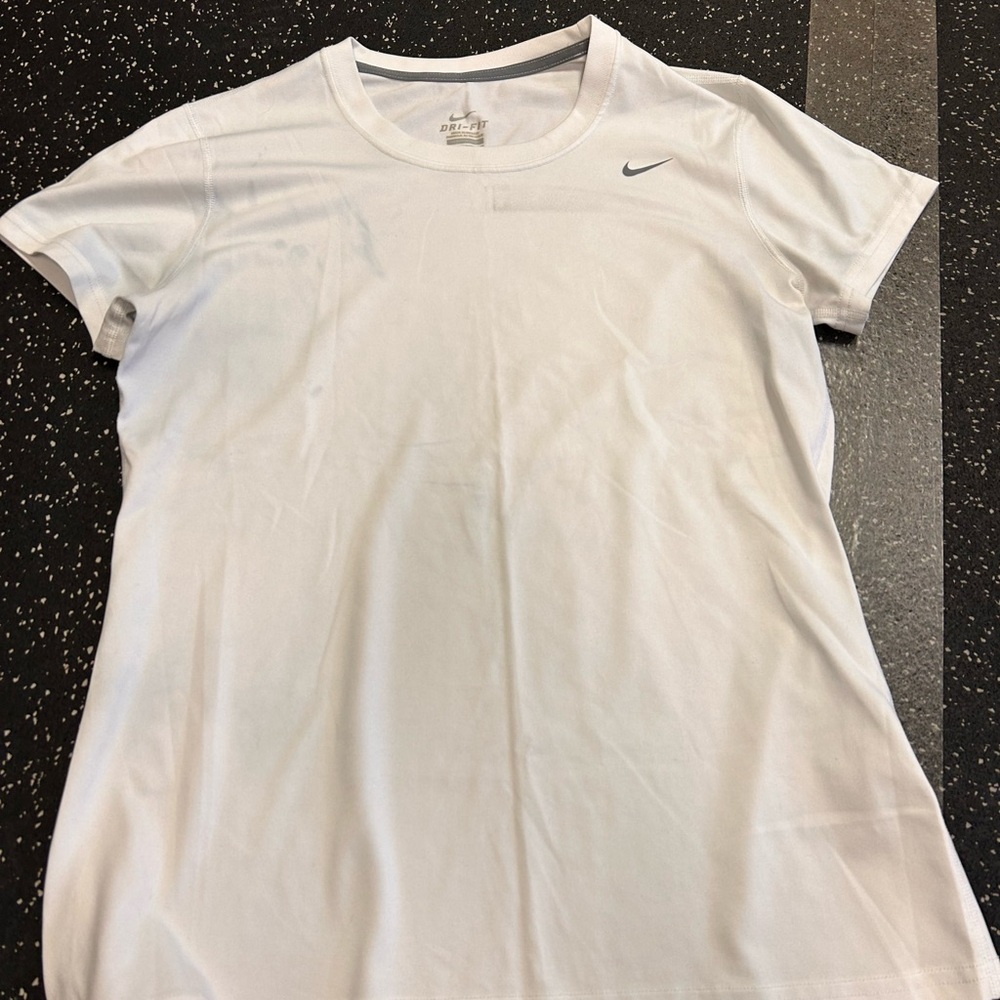 Nike White and Gray Dri-FIT T-Shirt
